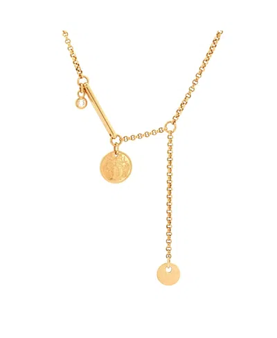 Pre-owned Pre-owned Hermes  Hermes Small Ex-libris Pendant Necklace 18k Rose Gold With Diamond