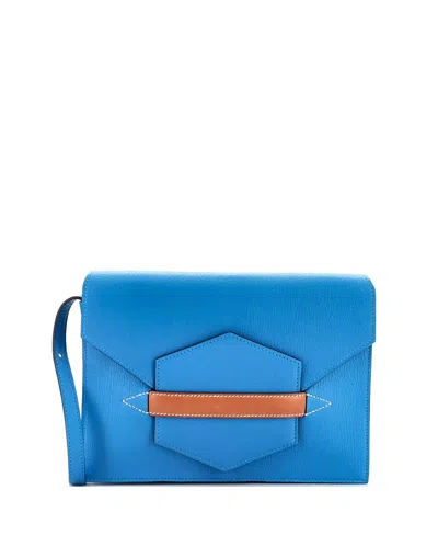 Pre-owned Pre-owned Hermes  Hermes Small Faco Shoulder Bag Chevre Mysore In Blue