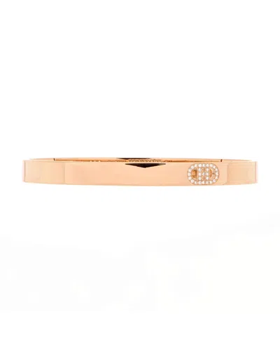 Pre-owned Pre-owned Hermes  Hermes Small H D'ancre Bracelet 18k Rose Gold With Diamonds