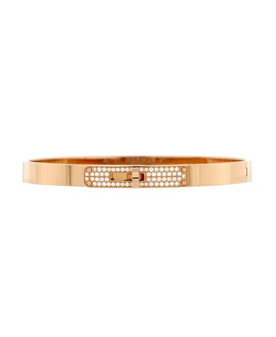 Pre-owned Pre-owned Hermes  Hermes Small Kelly Bracelet 18k Rose Gold And Pave Diamonds