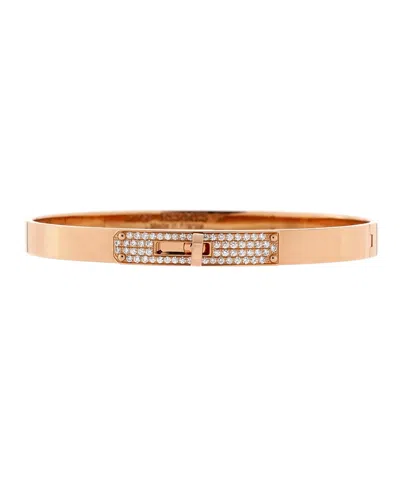Pre-owned Pre-owned Hermes  Hermes Small Kelly Bracelet 18k Rose Gold And Pave Diamonds