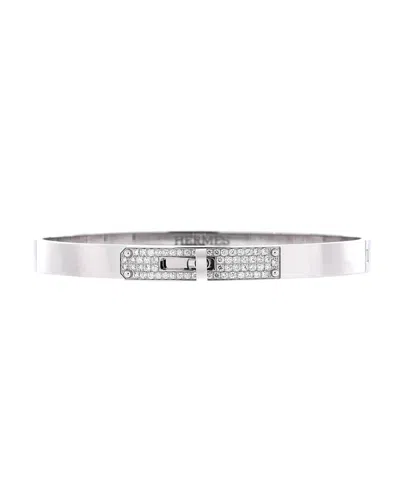 Pre-owned Pre-owned Hermes  Hermes Small Kelly Bracelet 18k White Gold And Pave Diamonds