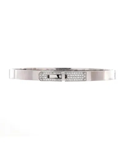 Pre-owned Pre-owned Hermes  Hermes Small Kelly Bracelet 18k White Gold And Pave Diamonds