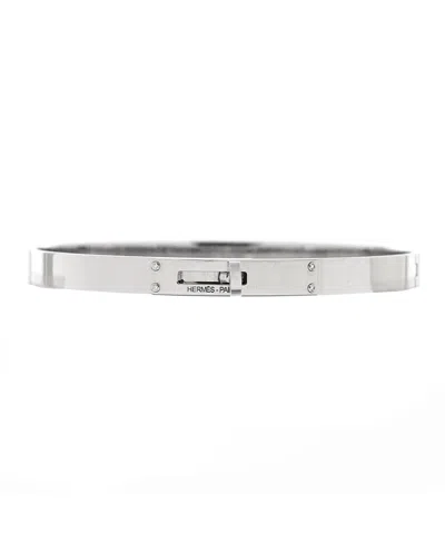 Pre-owned Pre-owned Hermes  Hermes Small Kelly Bracelet 18k White Gold With 4 Diamonds