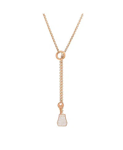 Pre-owned Pre-owned Hermes  Hermes Small Kelly Clochette Pendant Necklace 18k Rose Gold With Diamonds In Pink