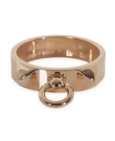 Pre-owned Pre-owned Hermes  Hermes Small Model Collier De Chien 18k Rose Gold Ring