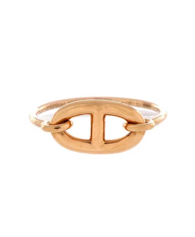 Pre-owned Pre-owned Hermes  Hermes Small Ronde Ring 18k Rose Gold In Pink