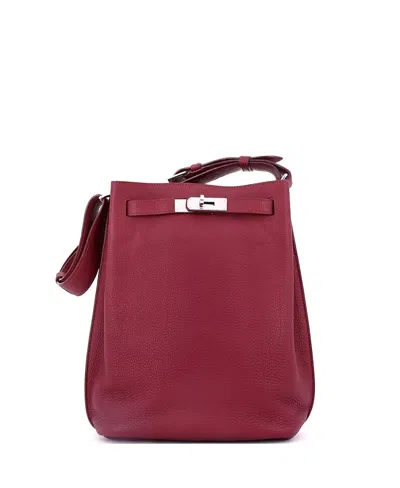 Pre-owned Pre-owned Hermes  Hermes So 22 Handbag Togo In Red