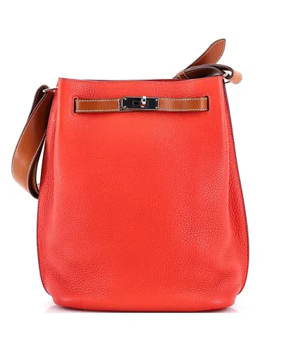 Pre-owned Pre-owned Hermes  Hermes So 22 Handbag Togo In Red