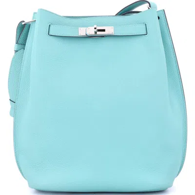 Pre-owned Hermes  Hermes So Kelly Bag Togo 22 In Blue