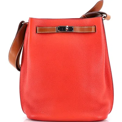 Pre-owned Hermes  Hermes So Kelly Bag Togo 22 In Red