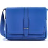 Pre-owned Hermes  Hermes Steve Light Junior Messenger Bag Togo In Blue