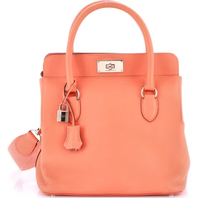 Pre-owned Hermes  Hermes Toolbox Bag Evercolor 26 In Pink