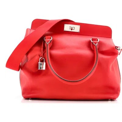 Pre-owned Hermes  Hermes Toolbox Bag Swift 33 In Red