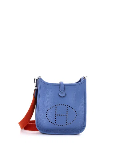 Pre-owned Pre-owned Hermes  Hermes Tpm Evelyne Bag Gen Iii Clemence In Blue