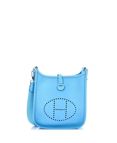 Pre-owned Pre-owned Hermes  Hermes Tpm Evelyne Bag Gen Iii Clemence In Blue