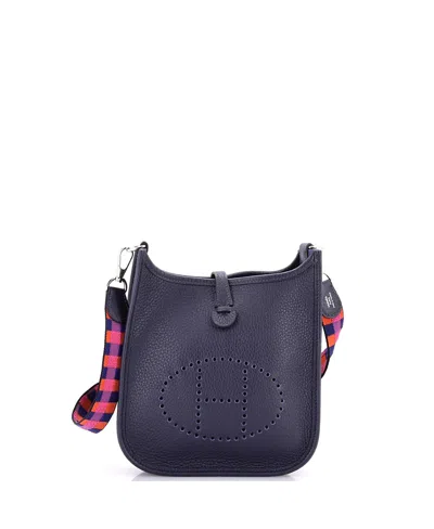 Pre-owned Pre-owned Hermes  Hermes Tpm Evelyne Bag Gen Iii Clemence In Blue