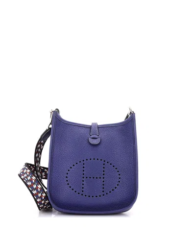Pre-owned Pre-owned Hermes  Hermes Tpm Evelyne Bag Gen Iii Clemence In Blue