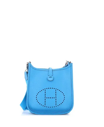 Pre-owned Pre-owned Hermes  Hermes Tpm Evelyne Bag Gen Iii Clemence In Blue