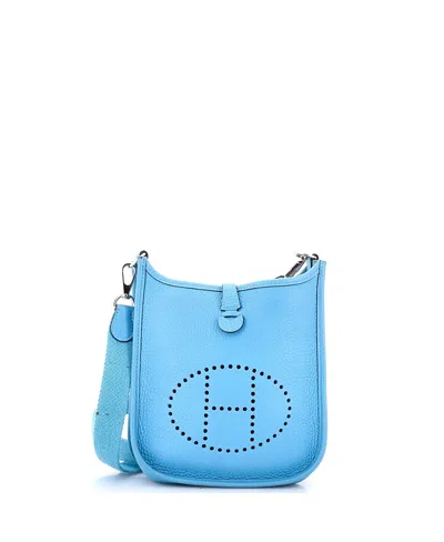 Pre-owned Pre-owned Hermes  Hermes Tpm Evelyne Bag Gen Iii Clemence In Blue