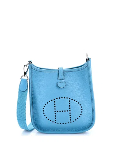 Pre-owned Pre-owned Hermes  Hermes Tpm Evelyne Bag Gen Iii Clemence In Blue