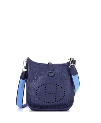 Pre-owned Pre-owned Hermes  Hermes Tpm Evelyne Bag Gen Iii Clemence In Blue