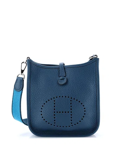 Pre-owned Pre-owned Hermes  Hermes Tpm Evelyne Bag Gen Iii Clemence In Blue