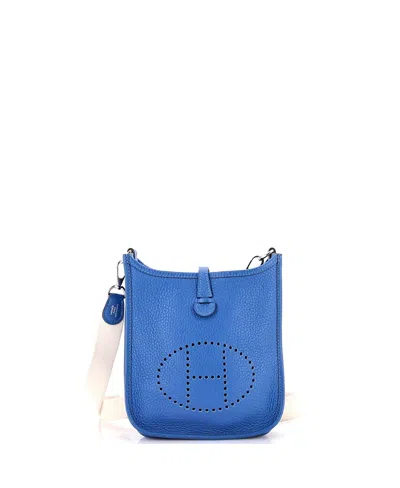 Pre-owned Pre-owned Hermes  Hermes Tpm Evelyne Bag Gen Iii Clemence In Blue