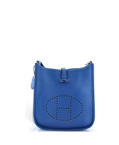 Pre-owned Pre-owned Hermes  Hermes Tpm Evelyne Bag Gen Iii Clemence In Blue