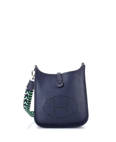 Pre-owned Pre-owned Hermes  Hermes Tpm Evelyne Bag Gen Iii Clemence In Blue