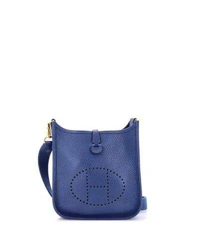 Pre-owned Pre-owned Hermes  Hermes Tpm Evelyne Bag Gen Iii Clemence In Blue