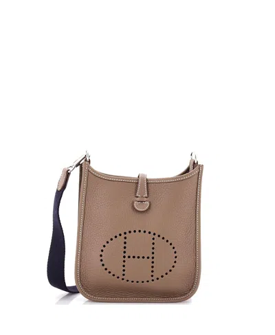 Pre-owned Pre-owned Hermes  Hermes Tpm Evelyne Bag Gen Iii Clemence In Gray