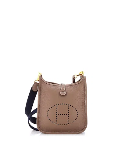 Pre-owned Pre-owned Hermes  Hermes Tpm Evelyne Bag Gen Iii Clemence In Gray