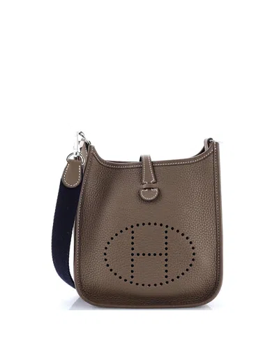 Pre-owned Pre-owned Hermes  Hermes Tpm Evelyne Bag Gen Iii Clemence In Gray