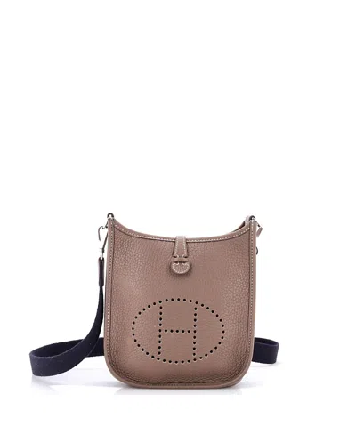 Pre-owned Pre-owned Hermes  Hermes Tpm Evelyne Bag Gen Iii Clemence In Gray