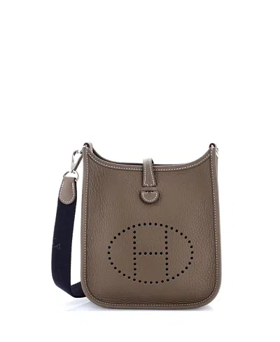 Pre-owned Pre-owned Hermes  Hermes Tpm Evelyne Bag Gen Iii Clemence In Gray