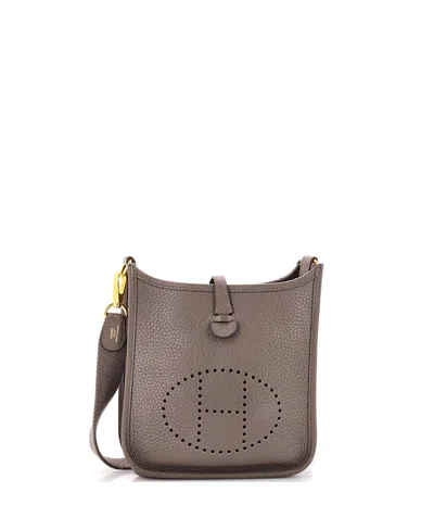 Pre-owned Pre-owned Hermes  Hermes Tpm Evelyne Bag Gen Iii Clemence In Gray