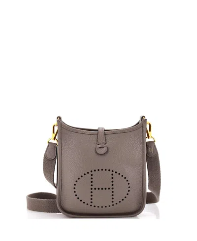 Pre-owned Pre-owned Hermes  Hermes Tpm Evelyne Bag Gen Iii Clemence In Gray
