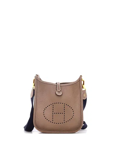 Pre-owned Pre-owned Hermes  Hermes Tpm Evelyne Bag Gen Iii Clemence In Gray