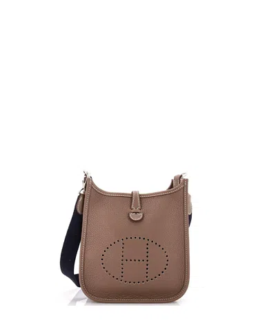 Pre-owned Pre-owned Hermes  Hermes Tpm Evelyne Bag Gen Iii Clemence In Gray