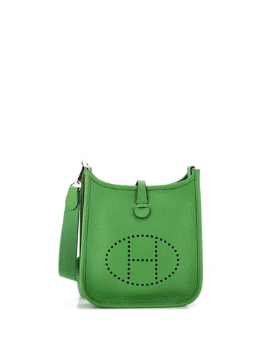 Pre-owned Pre-owned Hermes  Hermes Tpm Evelyne Bag Gen Iii Clemence In Green
