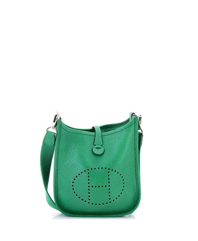 Pre-owned Pre-owned Hermes  Hermes Tpm Evelyne Bag Gen Iii Clemence In Green