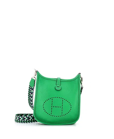 Pre-owned Pre-owned Hermes  Hermes Tpm Evelyne Bag Gen Iii Clemence In Green