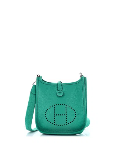 Pre-owned Pre-owned Hermes  Hermes Tpm Evelyne Bag Gen Iii Clemence In Green