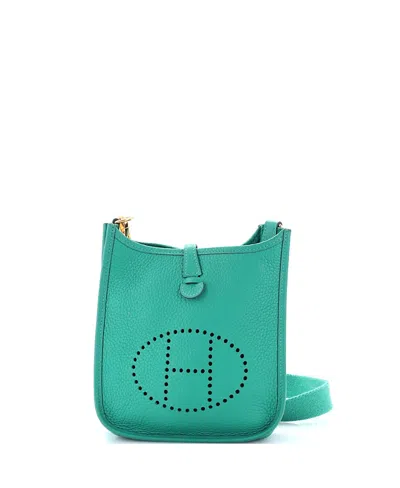 Pre-owned Pre-owned Hermes  Hermes Tpm Evelyne Bag Gen Iii Clemence In Green