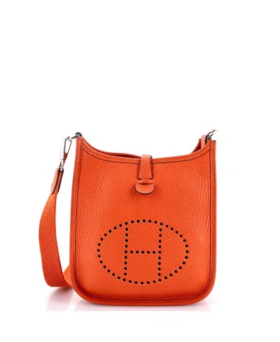 Pre-owned Pre-owned Hermes  Hermes Tpm Evelyne Bag Gen Iii Clemence In Orange