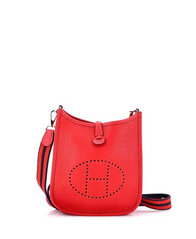 Pre-owned Pre-owned Hermes  Hermes Tpm Evelyne Bag Gen Iii Clemence In Red
