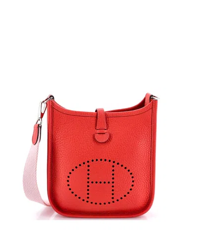 Pre-owned Pre-owned Hermes  Hermes Tpm Evelyne Bag Gen Iii Clemence In Red