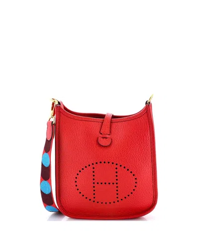 Pre-owned Pre-owned Hermes  Hermes Tpm Evelyne Bag Gen Iii Clemence In Red