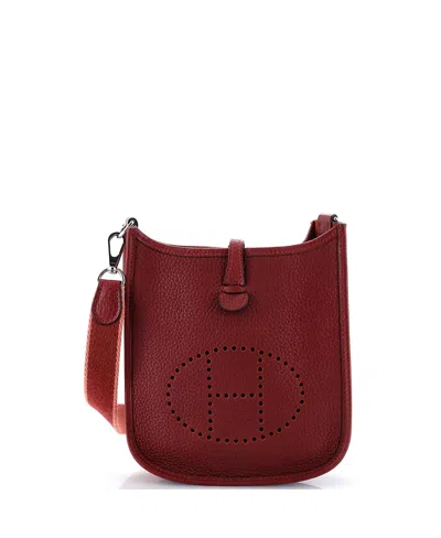Pre-owned Pre-owned Hermes  Hermes Tpm Evelyne Bag Gen Iii Clemence In Red